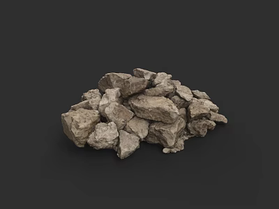 Natural Micro Terrain Rock Pile With Rough Stone Texture And Earthy Tones 3d model
