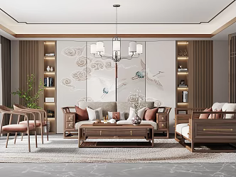 New Chinese Living Room 3d model