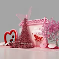 Pink Photo Spot With Butterfly Pavilion Heart Shaped Decor And Romantic Bloom Season