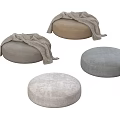 Round Velvet Cushions With Blankets In Various Colors For Home Decor