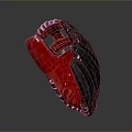 Black And Red Leather Baseball Glove With Stitched Design For Daily Use