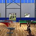 Spacious Indoor Swimming Pool Fitness Center With Bright Lighting And Seating Areas For Training