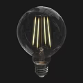 Modern Clear Glass Wall Light With Yellow Filaments For Interior Decor