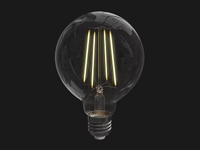 Modern Clear Glass Wall Light With Yellow Filaments For Interior Decor 3d model