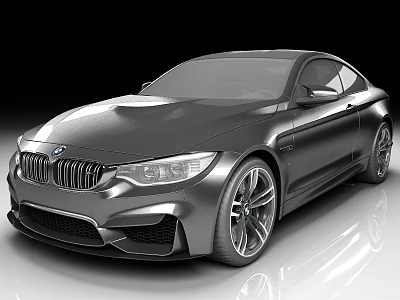 Sleek Silver BMW Two Door Coupe With Front Logo Large Alloy Wheels And Aerodynamic Design 3d model