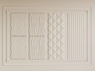 Wall board concave-convex modeling wall gypsum wallboard striped decorative board background wall 3d model