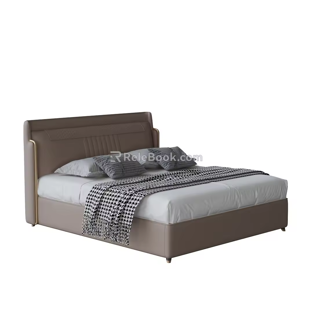 Modern Double Bed 3d model