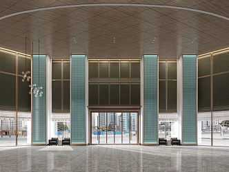 Modern Hall Hotel Lobby 3d model