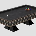 Premium Billiard Table As Sports Equipment With Colored Balls White Cue Ball And Decorative Lines