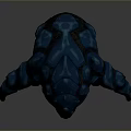 Mysterious Blue Monster Character With Red Glowing Patterns Sharp Claws And Lava Like Base Design