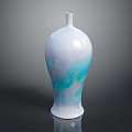 Modern Decorative Furniture Vase With White And Blue Gradient Artistic Design