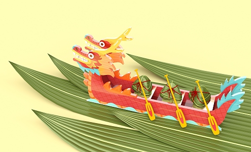 New Chinese Dragon Boat Dragon Boat 3d model