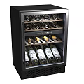 Modern Stainless Steel Wine Cooler With Glass Door And Wine Bottle Storage