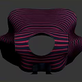 Man Designed Stylish Red And Black Striped Sleeveless Dress With Bow Belt