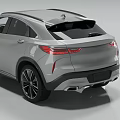 Silver Modern SUV With Red Leather Seats Sleek Exterior Front Grille And Alloy Wheels