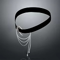 Modern Black Chandelier With Hanging Silver Chains And Star Pendants In Contemporary Design