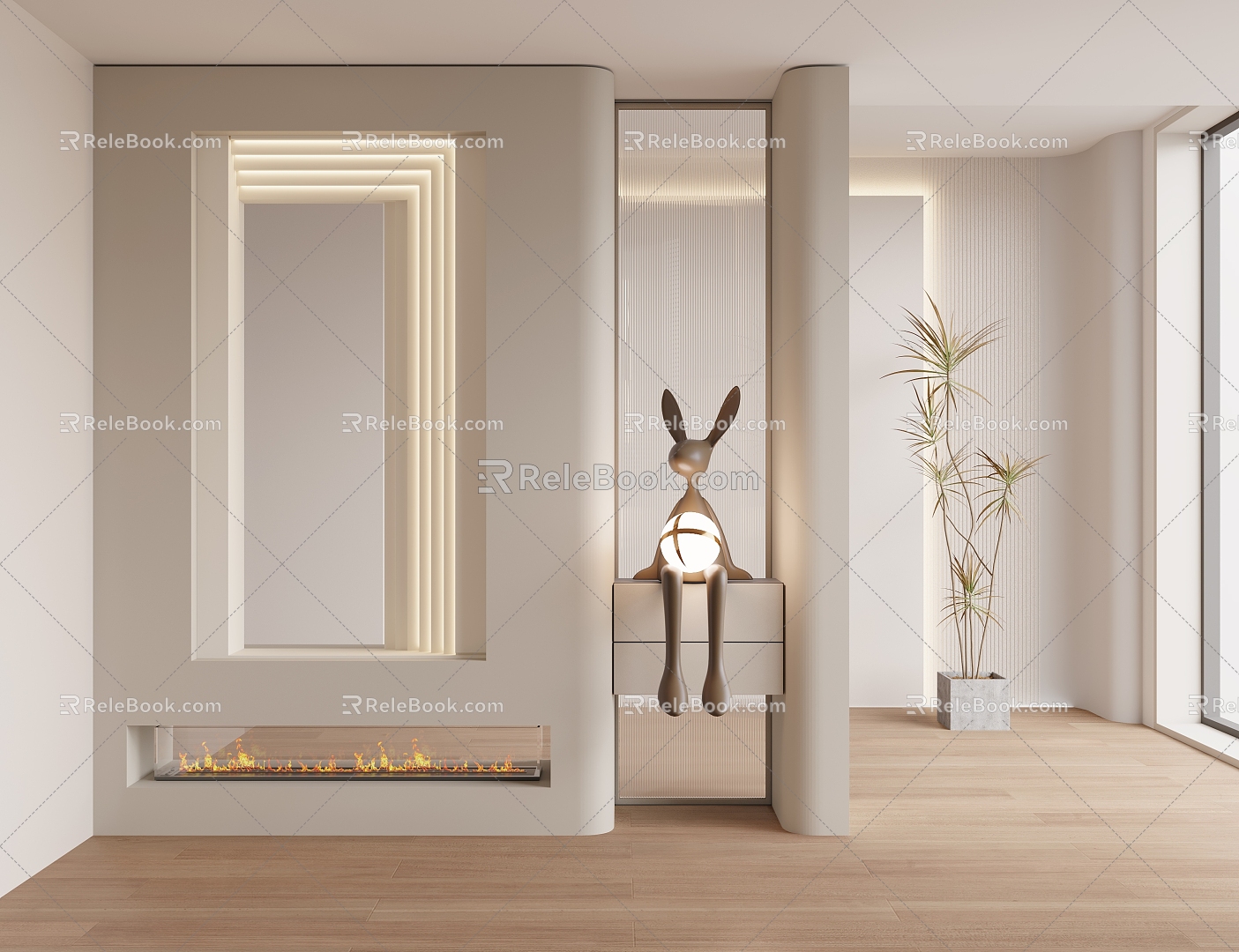 Modern Entrance Shoe Cabinet 3d model