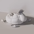 Cute Cartoon Sheep Shaped Soft White Plush Bean Bag Chair for Kids Playroom