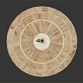 Circular Stone Platform Structure With Columns And Central Decorative Plant
