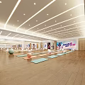 Spacious Yoga Studio With Fitness Equipment And Bright Interior