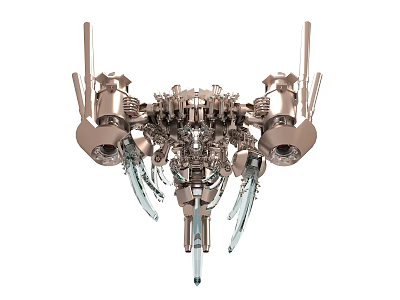 Futuristic Mechanical Weapon With Multi Barrel Design And Precision Structure 3d model