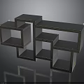 Modern Geometric Bookshelf Furniture With Multi Tiered Open Compartments And Layered Design