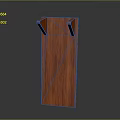 Reddish Brown Wooden Vertical Structure With Smooth Grain Texture And Protruding Ends Against Gray Background