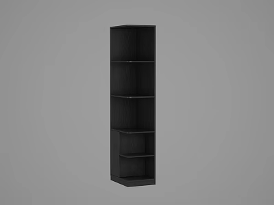 Black Multi Tier Wooden Storage Shelf with Sleek Design for Home Organization 3d model