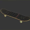 Blue Skateboard With Red Stripe And White Wheels For Daily Use
