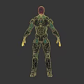Advanced Mechanical Robot Character Featuring Silver Gray Body And Blue Green Details