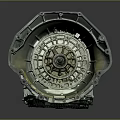Industrial Automotive Gearbox Equipment with Silver Metal Casing Internal Gear Structure and Yellow Fasteners