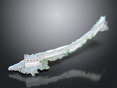 The Great Wall Architectural Model With Winding Structure Watchtower And Landscape Elements 3d model