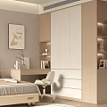 Modern Minimalist Bedroom Wardrobe Interior Design With Light Wood Tones And Open Shelves