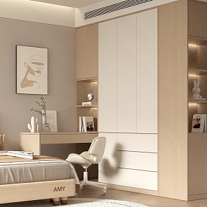 Wardrobe Decorative Cabinet Bookcase 3d model