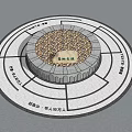 Garden Landscape With Circular Tree Basin Gentle Breeze Person Sitting On Grassland Under Sky