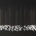 Modern Chandelier With Slender Lines And White Light Spots On Black Background