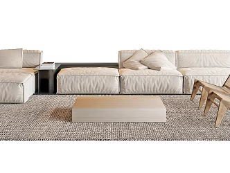 Modern sofa coffee table combination 3d model