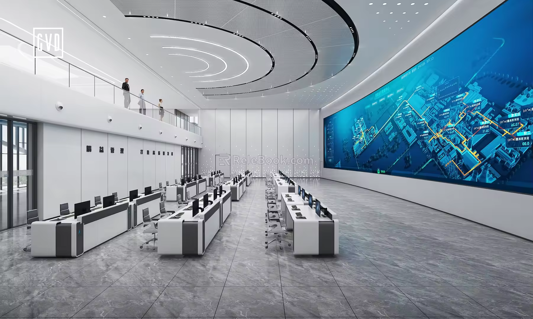 Modern Control Center Control Center Dispatching Center Command Center Data Center Monitoring Center Intelligence Center 3d model