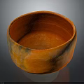 Handcrafted Ceramic Bowl With Orange Red Gradient And Textured Surface For Daily Household Use