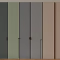 Modern Stylish Wardrobe Doors With Multiple Colors And Sleek Handle Design 3d model
