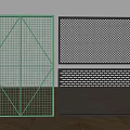 Barbed wire fence industrial wind iron railing partition fence 3d model