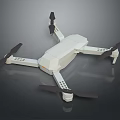 White Modern Drone With Foldable Arms And Four Propellers Design 3d model
