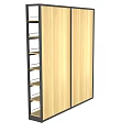 Modern Retail Display Shelving Unit With Wooden Shelves And Metal Frame For Product