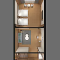 Hotel Guest Room With Simple Style White Bed Wooden Floor TV And Wall Painting Desk