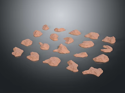 Wood And Stone Small Irregular Shaped Pieces For Decorative Craft Projects 3d model
