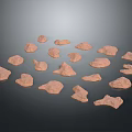 Wood And Stone Small Irregular Shaped Pieces For Decorative Craft Projects 3d model