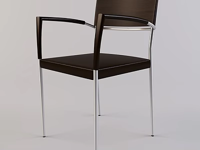 Modern Office Chair With Black Seat Metal Armrests And Chrome Legs 3d model