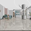 Modern Hotel Lobby Interior With Reception Desk Sofa Plants And Ambient Lighting