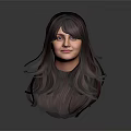 Detailed Animated Game Film Female Character With Long Red Hair 3D Head Design