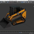 Yellow Tracked Skid Steer Loader With Front Bucket And Safety Cab Design